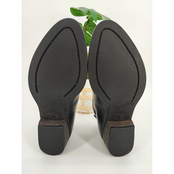 Seychelles Women's Black Leather Cutout Ankle Strap Booties Size 6 US - Picture 7 of 9